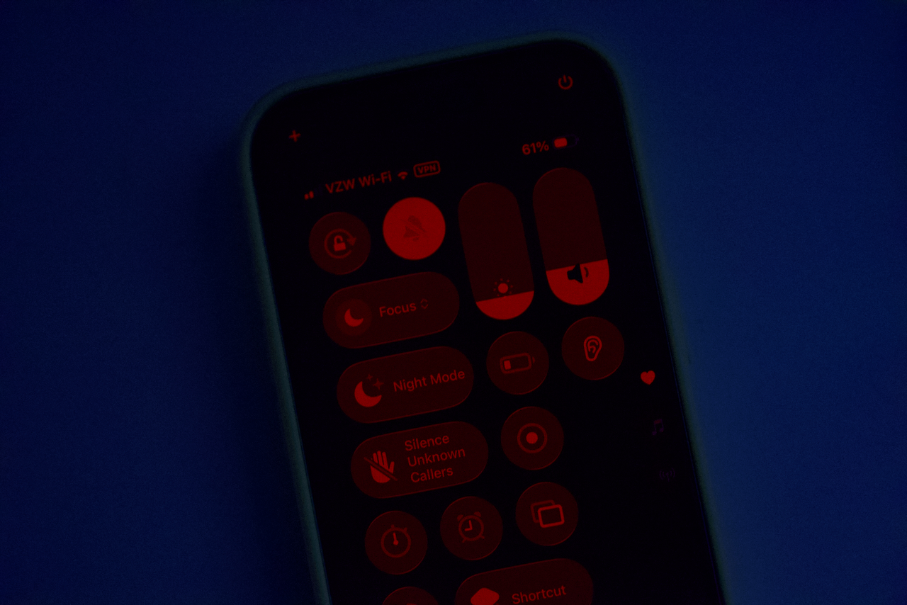 photo of DIY night mode in Control Center